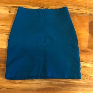 EXPRESS Teal Fitted Pencil Skirt